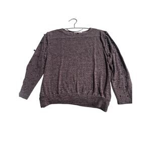 Roommates Sweater Top  WomenSz M purple  Long Sleeve  Pearls